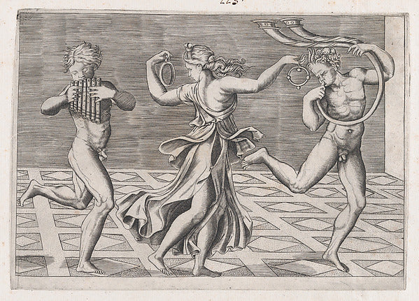 Speculum Romanae Magnificentiae - Dance of Fauns and Bacchants, Poster Print Wall Art