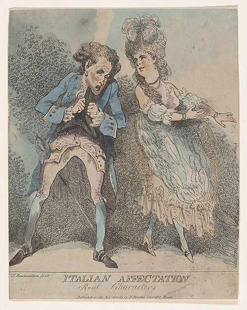 Italian Affectation Real Characters 1786–91-Thomas Rowlandson, Poster Print