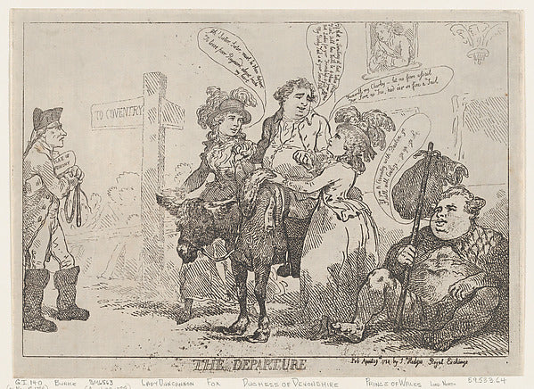 The Departure April 29, 1784-Thomas Rowlandson ,16x12"(A3)Poster