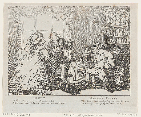 Thomas Rowlandson:Bozzy and Madame Piozzi 1786-16x12"(A3) Poster