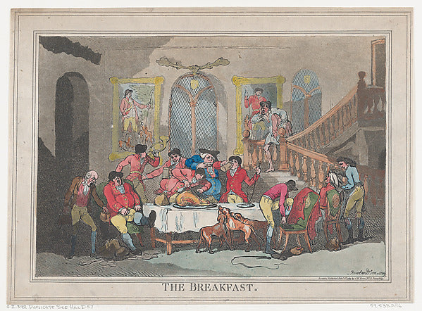 Thomas Rowlandson:The Breakfast February 1, 1789-16x12"(A3) Poster