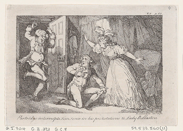 Thomas Rowlandson:Partridge Interrupts Tom Jones in his Prot-16x12"(A3) Poster