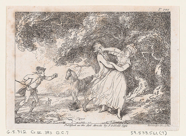 Thomas Rowlandson:Joseph Hastens to Rescue Fanny from Immine-16x12"(A3) Poster