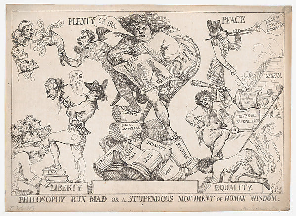 Thomas Rowlandson:Philosophy Run Mad or a Stupendous Monumen-16x12"(A3) Poster