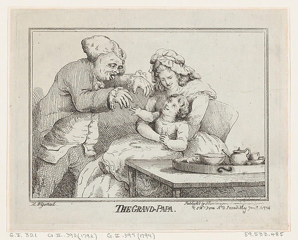 Thomas Rowlandson:The Grand-Papa January 1, 1794-16x12"(A3) Poster