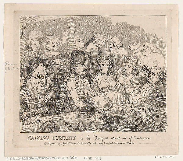 Thomas Rowlandson:English Curiosity or The Foreigner Stared -16x12"(A3) Poster