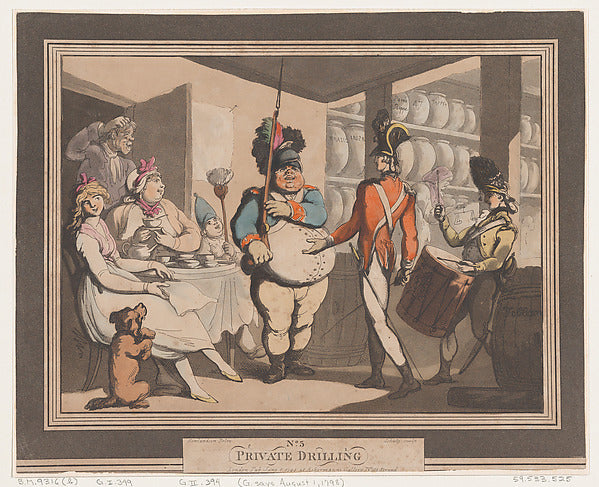 Heinrich Joseph Schu?tz , After Thomas Rowlandson:Private Dr-16x12"(A3) Poster
