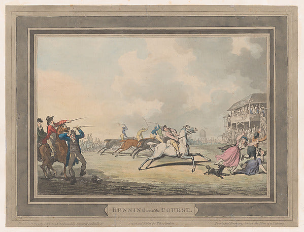 Thomas Rowlandson:Running out of the Course January 1, 1799-16x12"(A3) Poster