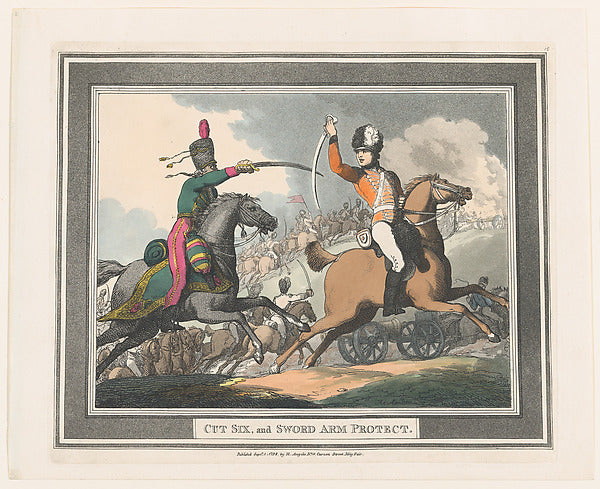 Thomas Rowlandson:Cut Six and Sword Arm Protect September 1,-16x12"(A3) Poster