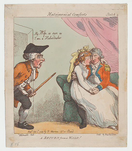 Thomas Rowlandson , After George Moutard Woodward:A Return f-16x12"(A3) Poster