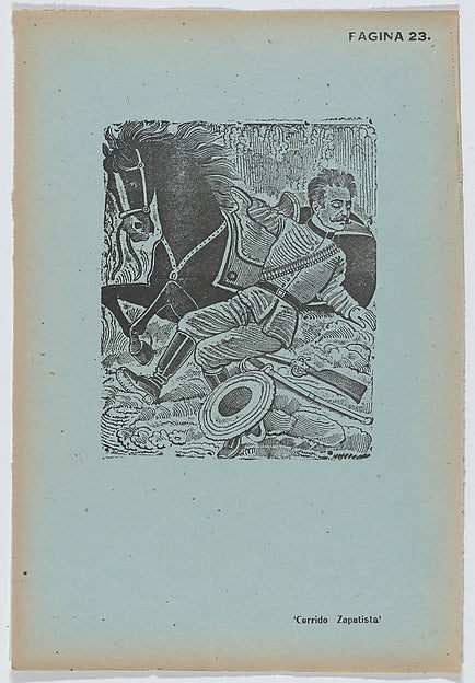 José Guadalupe Posada:Page 23: a soldier being flung from a -16x12"(A3) Poster