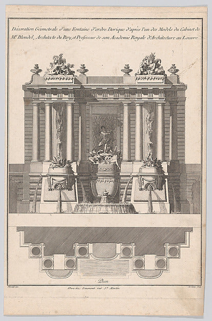 Jean Dominique Etienne Le Canu:Fountain Design -16x12"(A3) Poster