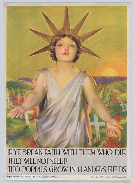 Tho poppies grow in Flanders fields 1919-Z. P. Nikolaki , Poster Print Wall Art