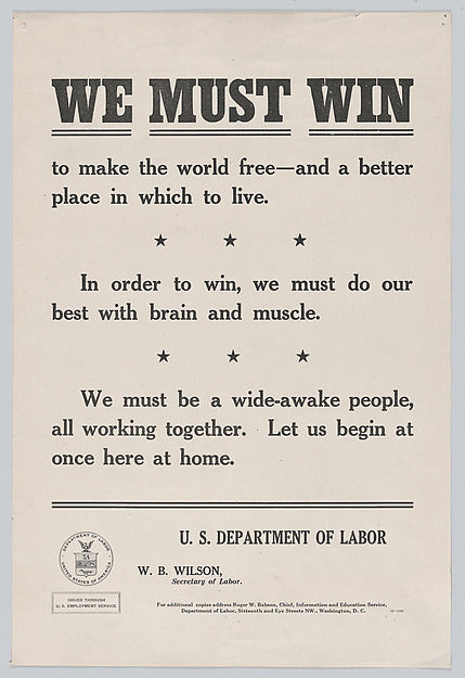 :We must win c1917-16x12"(A3) Poster