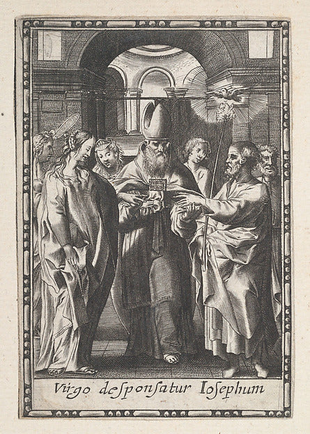 Anonymous:Marriage of the Virgin 1590–c1620-16x12"(A3) Poster