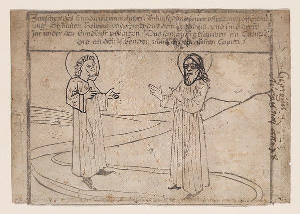 Anonymous, German, 15th century:Elias and Enoch Descend from-16x12"(A3) Poster