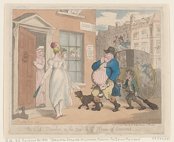 Thomas Rowlandson:An Old Member on his Road to the House of -16x12"(A3) Poster
