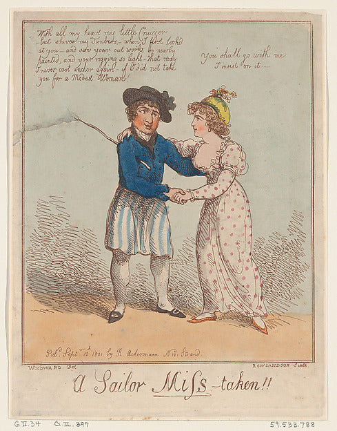 Thomas Rowlandson , After George Moutard Woodward:A Sailor M-16x12"(A3) Poster