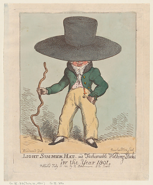 Light Summer Hat and Fashionable Walking Sticks for the Year 1, Poster Print