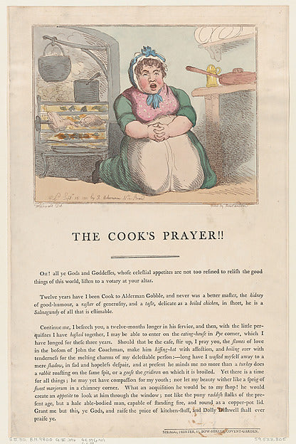 After George Moutard Woodward:The Cook's Prayer!! September -16x12"(A3) Poster