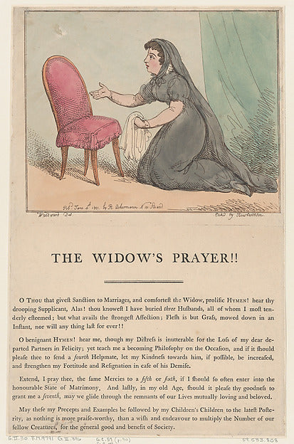 After George Moutard Woodward:The Widow's Prayer!! June 4, 1-16x12"(A3) Poster