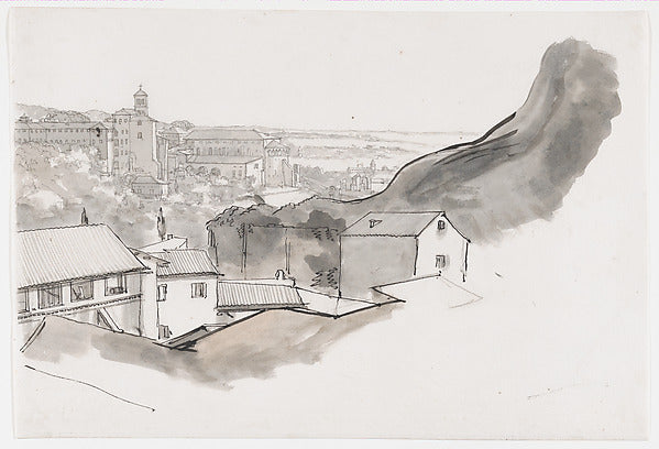 Joseph Vernet:View of the Caelian Hill Rome with the church -16x12"(A3) Poster