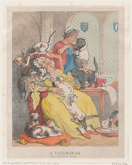 Thomas Rowlandson:A Catamaran or an Old Maid's Nursery March-16x12"(A3) Poster