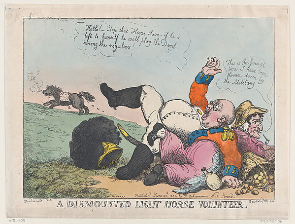 Thomas Rowlandson:A Dismounted Light Horse Volunteer June 30-16x12"(A3) Poster