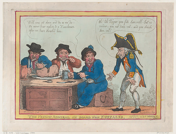 Thomas Rowlandson:The French Admiral on Board the Euryalus D-16x12"(A3) Poster