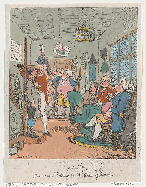 Thomas Rowlandson:Measuring Substitutes for the Army of Rese-16x12"(A3) Poster