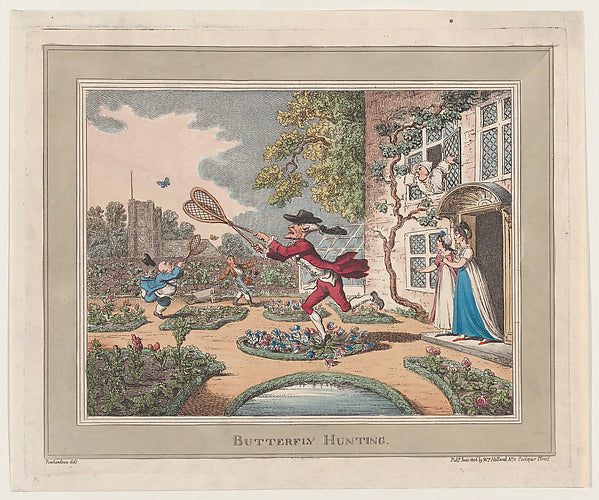 Thomas Rowlandson:Butterfly Hunting June 1806-16x12"(A3) Poster