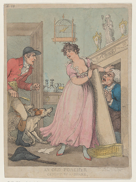 Thomas Rowlandson:An Old Poacher Caught in a Snare July 18, -16x12"(A3) Poster