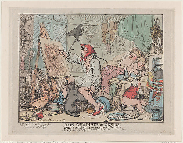 Thomas Rowlandson:The Chamber of Genius April 2, 1812-16x12"(A3) Poster