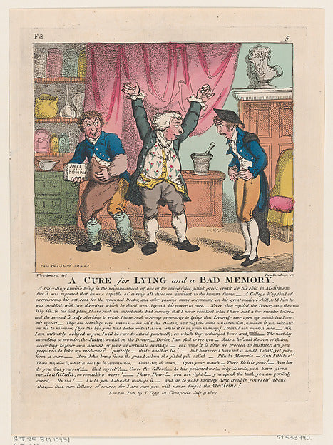 Thomas Rowlandson:A Cure for Lying and a Bad Memory July 9, -16x12"(A3) Poster