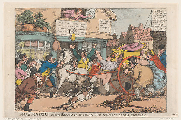 Thomas Rowlandson:More Miseries: The Bottom of Mr Figg's Old-16x12"(A3) Poster
