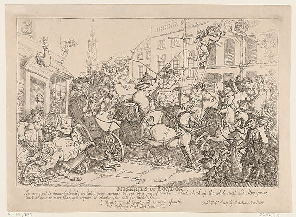 Miseries of London: Going Out to Dinner February 1, 1807-Thoma, Poster Print
