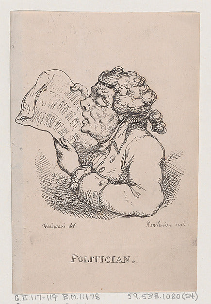Thomas Rowlandson , After George Moutard Woodward:Politician-16x12"(A3) Poster