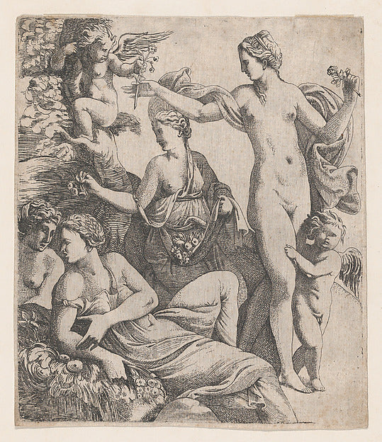 Pierre Biard II:Venus standing with the three Graces is offe-16x12"(A3) Poster