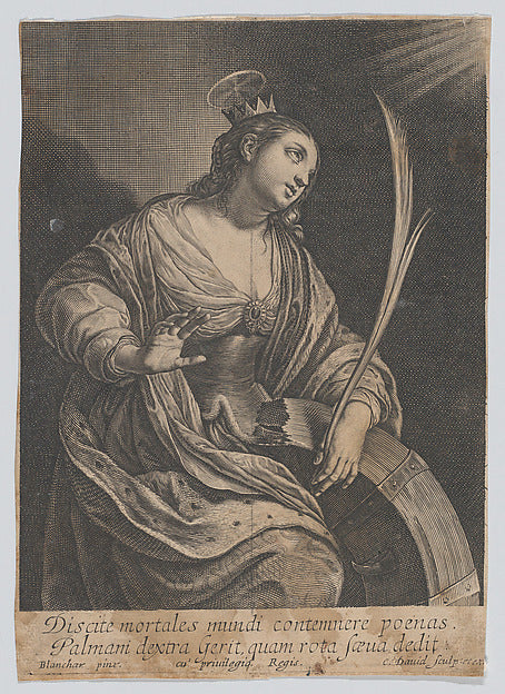 Charles David , After Jacques Blanchard:Saint Catherine of A-16x12"(A3) Poster