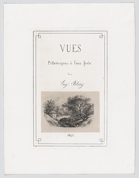 Eugène Stanislas Alexandre Bléry:Little Oval with a Pine Tre-16x12"(A3) Poster