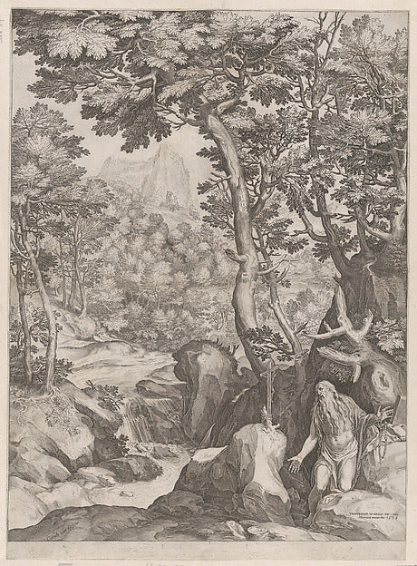 Cornelis Cort , After Girolamo Muziano:St Onuphrius in the W-16x12"(A3) Poster