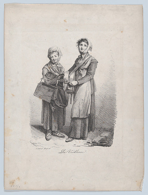 The Hurdy-Gurdy Player 1822-Louis Léopold Boilly , Poster Print Wall Art