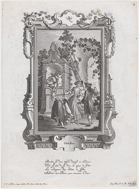 Johann Esaias Nilson:October. From a Series of Twelve Months-16x12"(A3) Poster