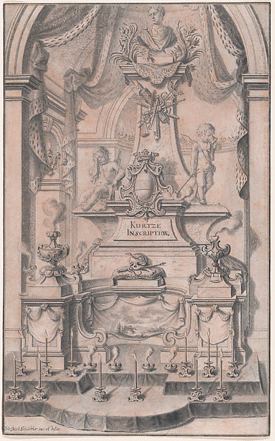 Johann Jakob Schübler:Design for a Funeral Monument 1724–41-16x12"(A3) Poster