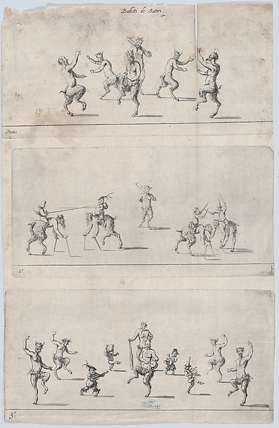 Anonymous, Italian, 17th century:Ballets of Satyrs 17th cent-16x12"(A3) Poster