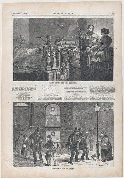 Santa Claus and His Presents December 25, 1858-Winslow Homer , Poster Print Wall Art