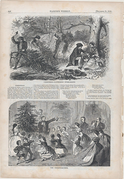 The Christmas Tree December 25, 1858-Winslow Homer ,16x12"(A3)Poster