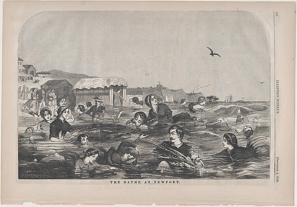 The Bathe at Newport September 4, 1858-Winslow Homer , Poster Print Wall Art