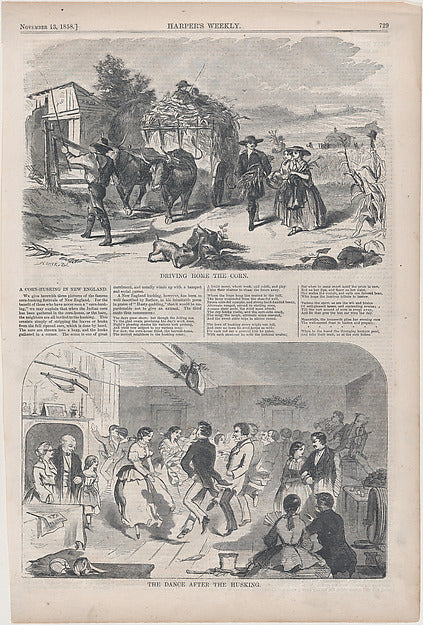 Driving Home the Corn and Dance after the Husking November 13, Poster Print