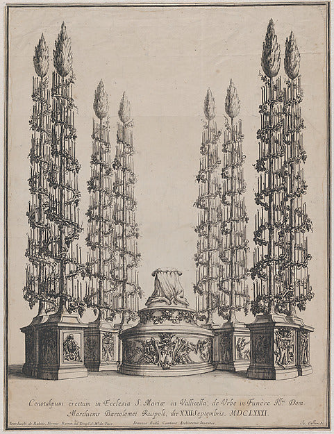 Johannes Collin ,After Giovanni Battista Contini:Catafalque -16x12"(A3) Poster
